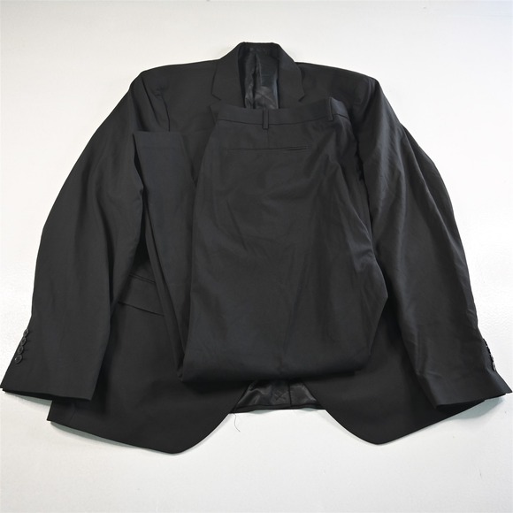 NEW BooHoo 48R 44x32 Black Stretch Mens Jacket‎ Pants Suit